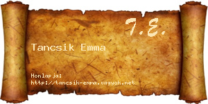 Tancsik Emma névjegykártya